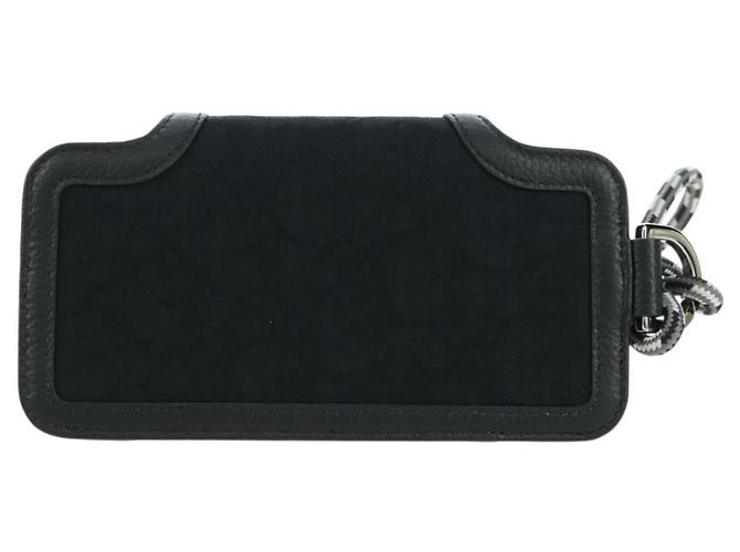 Pochette da collo Christian Dior Trotter Canvas Nero Argento Auth 177974M - vista 2