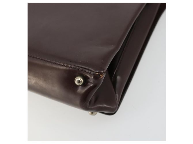 Sac à bandoulière GUCCI en cuir verni marron argent 001 3444 1746 Auth ep14378 Argenté - vue 16