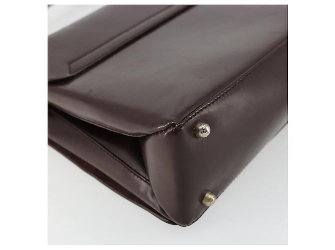 Sac à bandoulière GUCCI en cuir verni marron argent 001 3444 1746 Auth ep14378 Argenté - vue 17