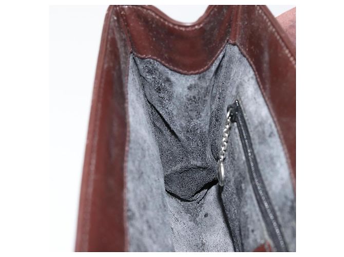 Sac à bandoulière GUCCI en cuir verni marron argent 001 3444 1746 Auth ep14378 Argenté - vue 21