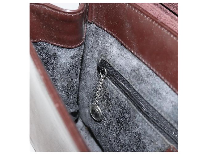 Sac à bandoulière GUCCI en cuir verni marron argent 001 3444 1746 Auth ep14378 Argenté - vue 22