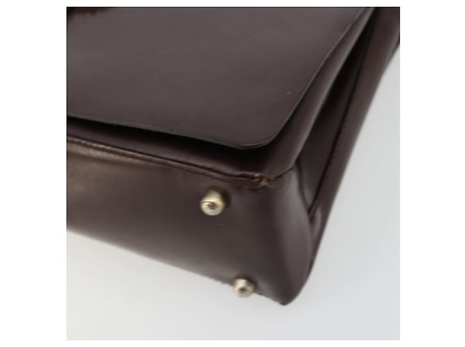 Sac à bandoulière GUCCI en cuir verni marron argent 001 3444 1746 Auth ep14378 Argenté - vue 8