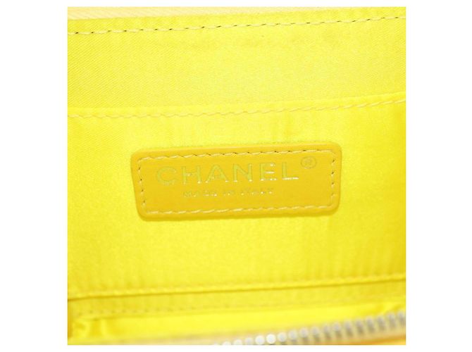 CHANEL Matelasse Chain Shoulder Bag Pelle vernice Giallo Argento CC Auth 177988V - vista 25