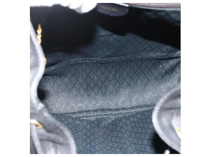 Zaino GUCCI Bamboo in pelle nera e oro Auth 176996 Nero D'oro - vista 11