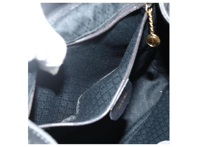 Zaino GUCCI Bamboo in pelle nera e oro Auth 176996 Nero D'oro - vista 24