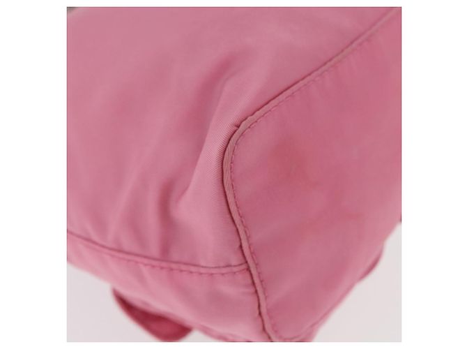 Bolso de Hombro con Cadena PRADA Nylon Rosa Plata Auth 177289A - vista 18