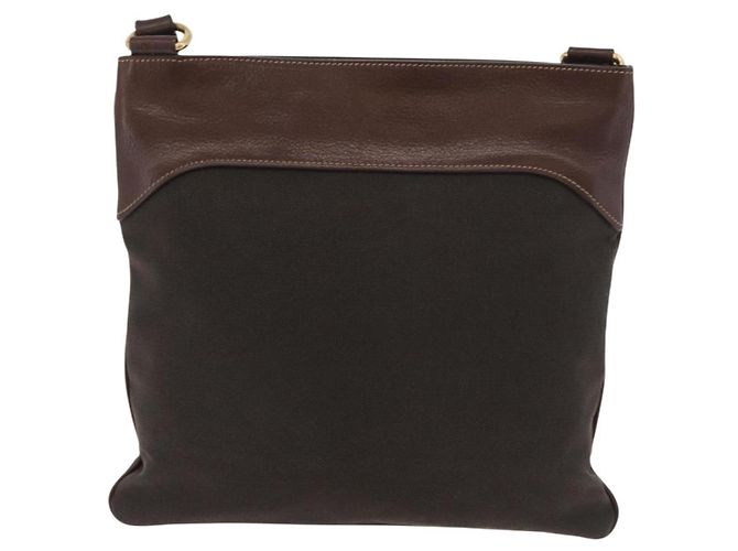 Borsa a tracolla PRADA Tela Marrone Oro Auth 177488A D'oro - vista 2