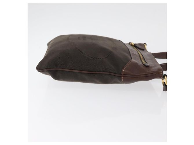 Borsa a tracolla PRADA Tela Marrone Oro Auth 177488A D'oro - vista 3
