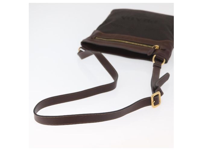 Borsa a tracolla PRADA Tela Marrone Oro Auth 177488A D'oro - vista 7