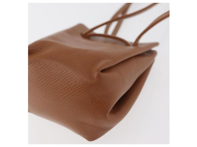 Hermès Pochette HERMES Vespa in pelle marrone oro Auth 177067A D'oro - vista 15