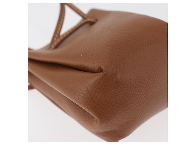 Hermès Pochette HERMES Vespa in pelle marrone oro Auth 177067A D'oro - vista 16
