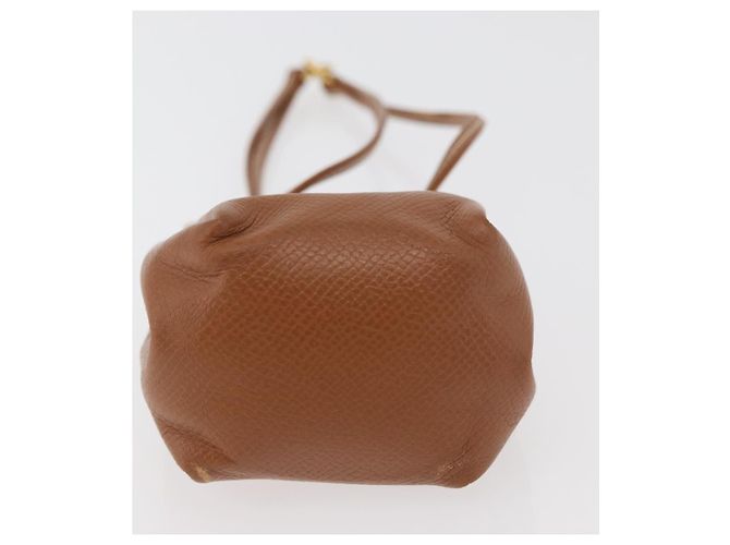 Hermès Pochette HERMES Vespa in pelle marrone oro Auth 177067A D'oro - vista 5