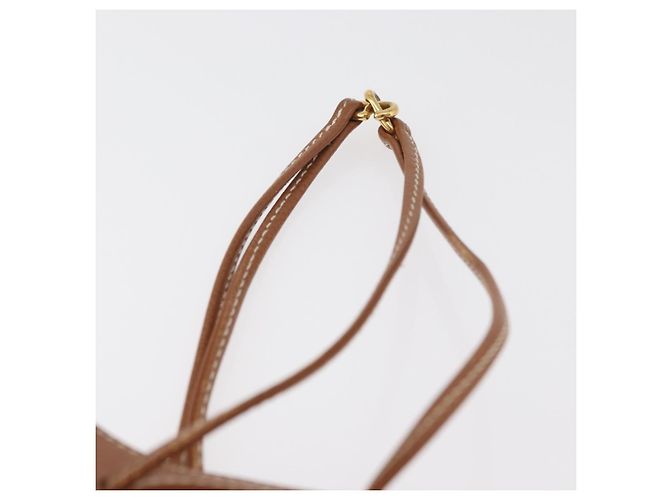 Hermès Pochette HERMES Vespa in pelle marrone oro Auth 177067A D'oro - vista 8
