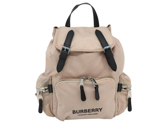 Zaino BURBERRY Nylon Rosa Argento Auth bs35010 - vista 13
