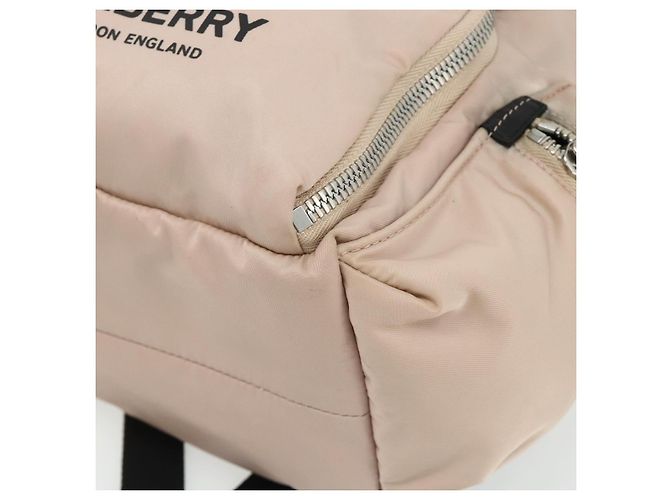 Zaino BURBERRY Nylon Rosa Argento Auth bs35010 - vista 16