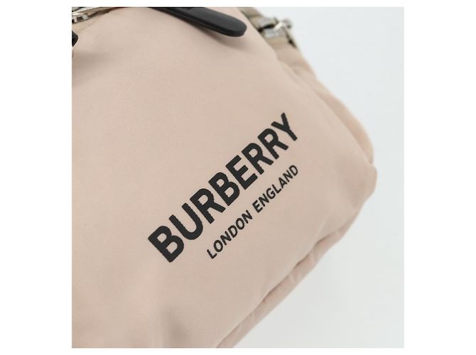 Zaino BURBERRY Nylon Rosa Argento Auth bs35010 - vista 19