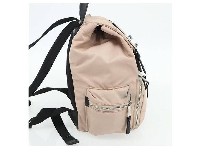 Zaino BURBERRY Nylon Rosa Argento Auth bs35010 - vista 3