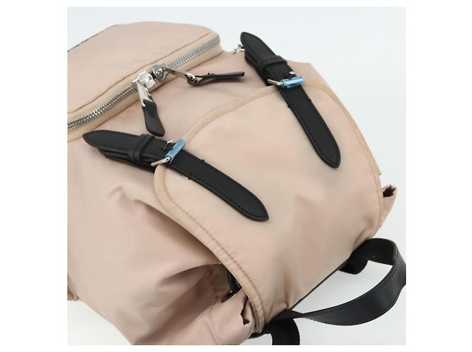 Zaino BURBERRY Nylon Rosa Argento Auth bs35010 - vista 6