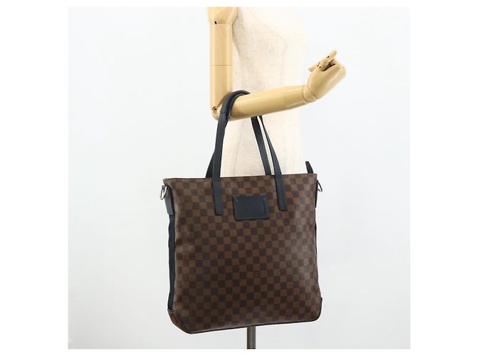 LOUIS VUITTON Borsa Tote Herald Damier Ebene N41255 LV Auth ka4237 - vista 25