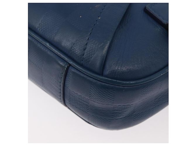LOUIS VUITTON Damier Infini Ambreil Bag Leather Blue N41354 LV Auth 178019A - vista 19