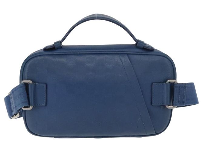 LOUIS VUITTON Damier Infini Ambreil Bag Leather Blue N41354 LV Auth 178019A - vista 2