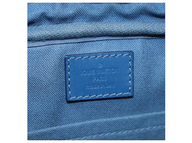 LOUIS VUITTON Damier Infini Ambreil Bag Leather Blue N41354 LV Auth 178019A - vista 21