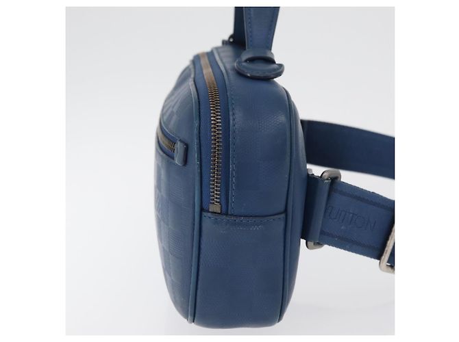LOUIS VUITTON Damier Infini Ambreil Bag Leather Blue N41354 LV Auth 178019A - vista 3