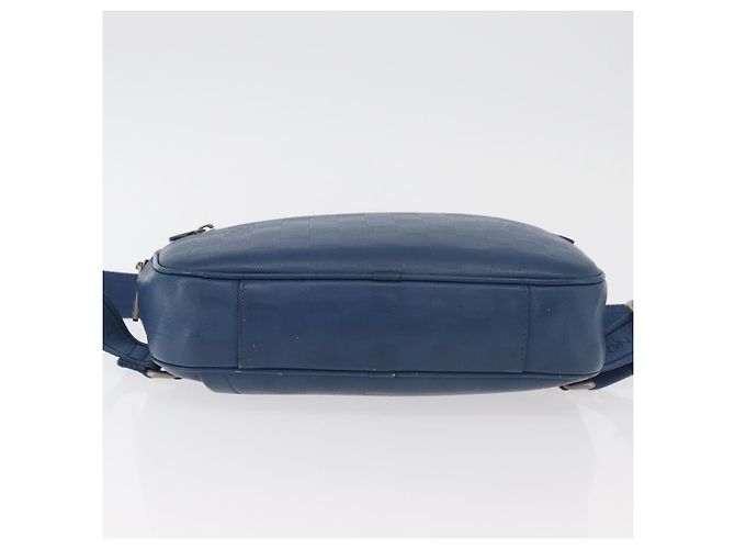 LOUIS VUITTON Damier Infini Ambreil Bag Leather Blue N41354 LV Auth 178019A - vista 5