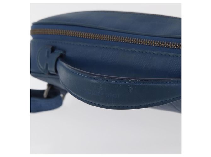 LOUIS VUITTON Damier Infini Ambreil Bag Leather Blue N41354 LV Auth 178019A - vista 7