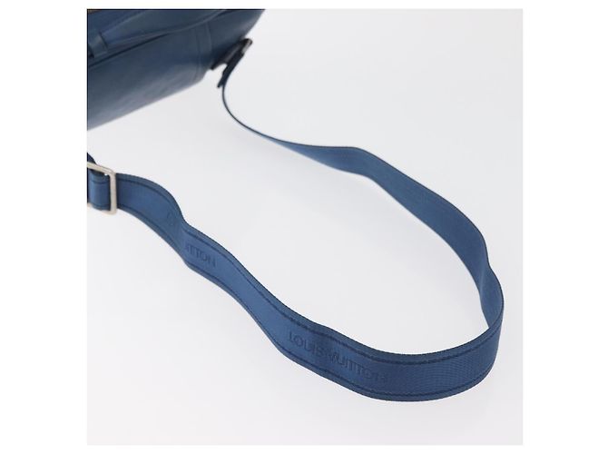 LOUIS VUITTON Damier Infini Ambreil Bag Leather Blue N41354 LV Auth 178019A - vista 8
