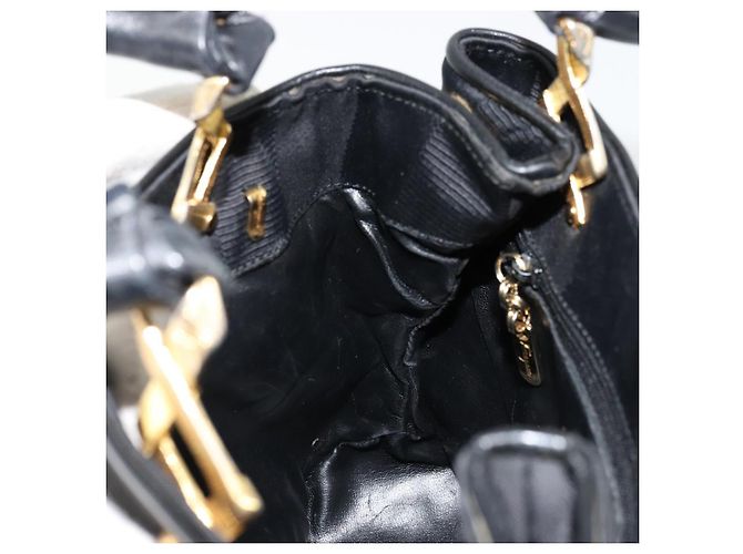 Borsa Salvatore Ferragamo in nylon nero e oro Auth BA12422 D'oro - vista 18