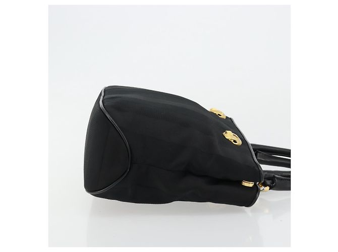 Borsa Salvatore Ferragamo in nylon nero e oro Auth BA12422 D'oro - vista 3