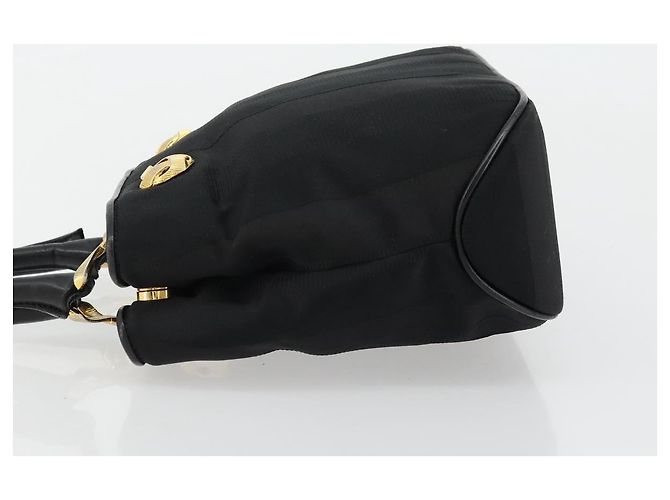 Borsa Salvatore Ferragamo in nylon nero e oro Auth BA12422 D'oro - vista 4