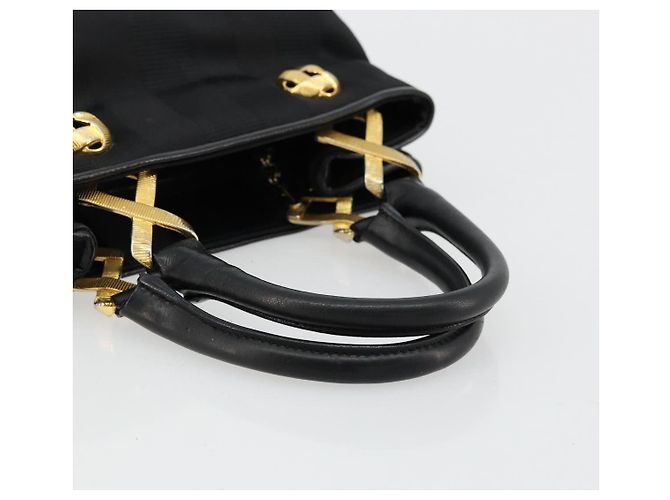 Borsa Salvatore Ferragamo in nylon nero e oro Auth BA12422 D'oro - vista 7
