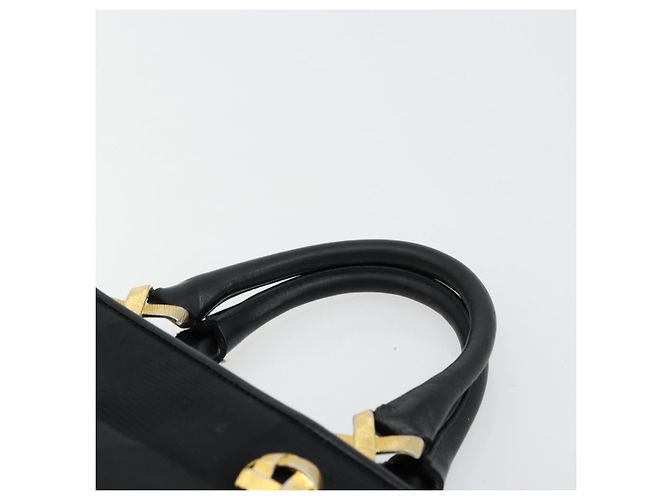 Borsa Salvatore Ferragamo in nylon nero e oro Auth BA12422 D'oro - vista 8