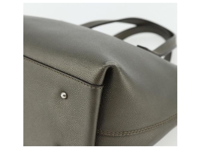 Borsa a mano Salvatore Ferragamo Gancini Pelle Bronzo Argento Auth ka4175 Prata Bronze - vista 14
