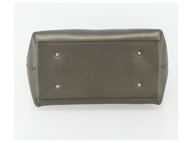 Borsa a mano Salvatore Ferragamo Gancini Pelle Bronzo Argento Auth ka4175 Prata Bronze - vista 5