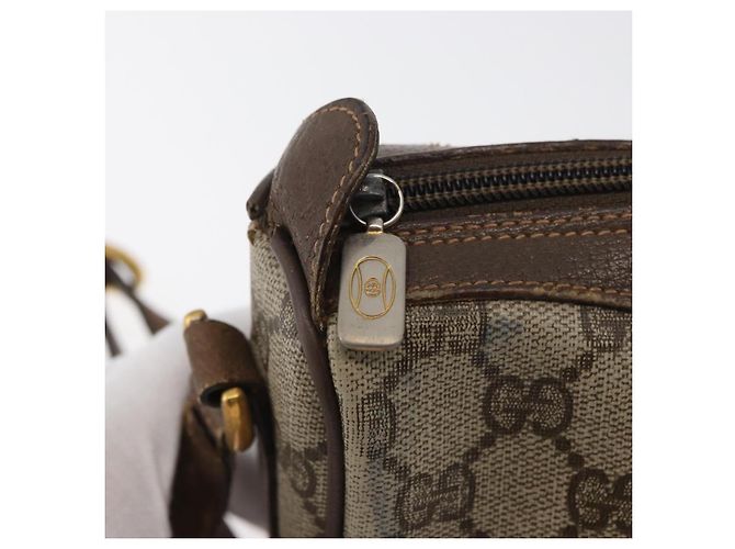 Borsa GUCCI GG Supreme Web Sherry Line in PVC Beige Oro 89 02 018 Auth bs34932 D'oro - vista 10