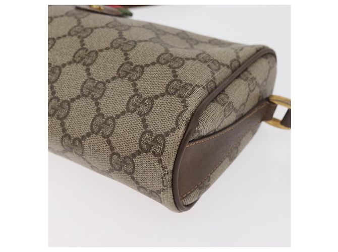 Borsa GUCCI GG Supreme Web Sherry Line in PVC Beige Oro 89 02 018 Auth bs34932 D'oro - vista 14