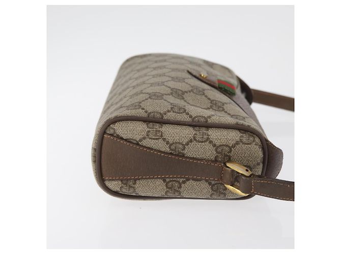 Borsa GUCCI GG Supreme Web Sherry Line in PVC Beige Oro 89 02 018 Auth bs34932 D'oro - vista 3