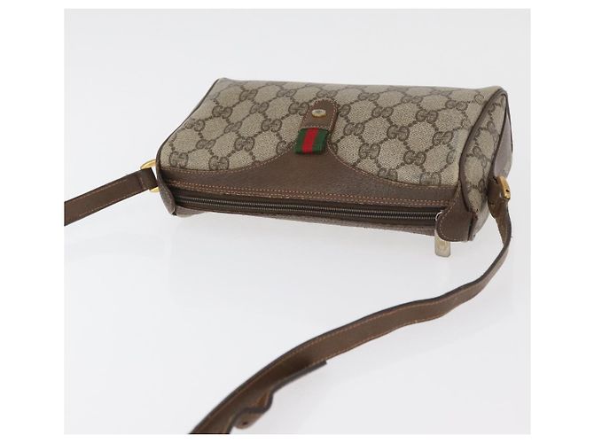 Borsa GUCCI GG Supreme Web Sherry Line in PVC Beige Oro 89 02 018 Auth bs34932 D'oro - vista 6