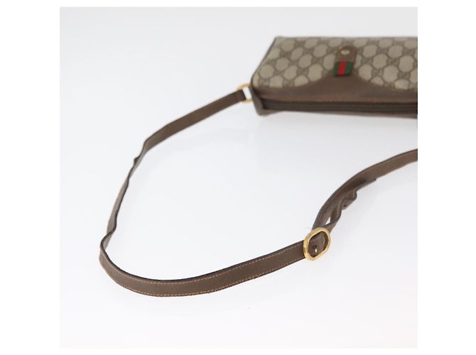 Borsa GUCCI GG Supreme Web Sherry Line in PVC Beige Oro 89 02 018 Auth bs34932 D'oro - vista 7