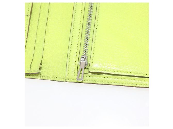 Hermès Portafoglio HERMES Bearn Soufflet in pelle verde Auth BA12491A - vista 10