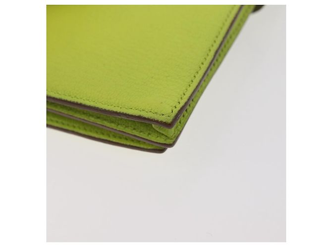 Hermès Portafoglio HERMES Bearn Soufflet in pelle verde Auth BA12491A - vista 15