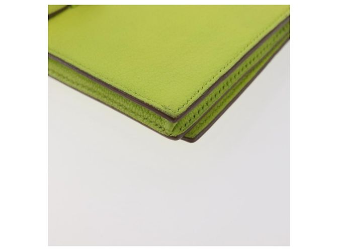 Hermès Portafoglio HERMES Bearn Soufflet in pelle verde Auth BA12491A - vista 16