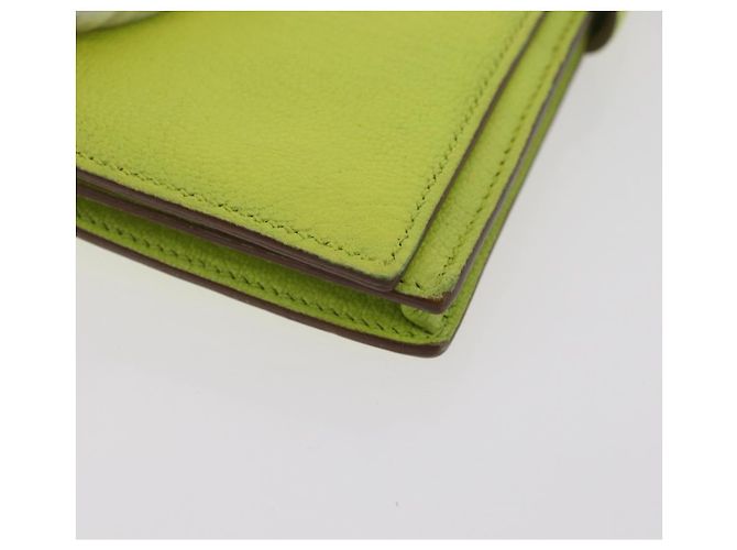 Hermès Portafoglio HERMES Bearn Soufflet in pelle verde Auth BA12491A - vista 7