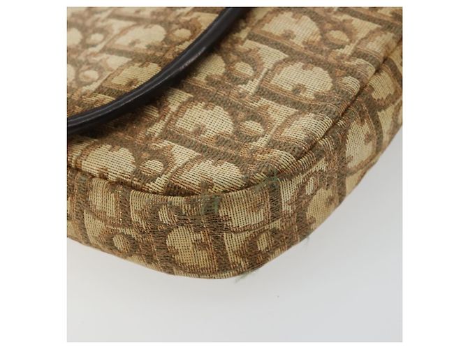 Borsa a tracolla Christian Dior Trotter Canvas Marrone Oro Auth 177851 D'oro - vista 14