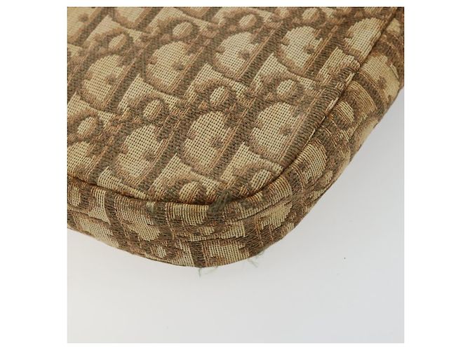 Borsa a tracolla Christian Dior Trotter Canvas Marrone Oro Auth 177851 D'oro - vista 15