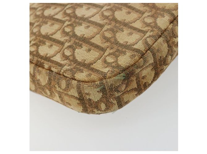 Borsa a tracolla Christian Dior Trotter Canvas Marrone Oro Auth 177851 D'oro - vista 16