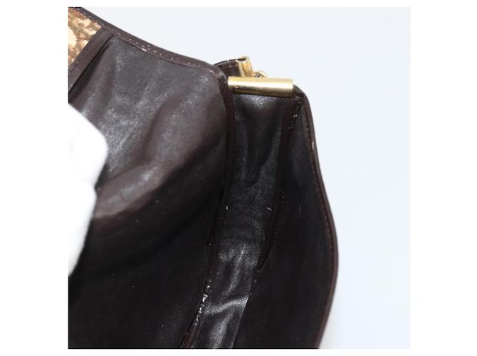 Borsa a tracolla Christian Dior Trotter Canvas Marrone Oro Auth 177851 D'oro - vista 20